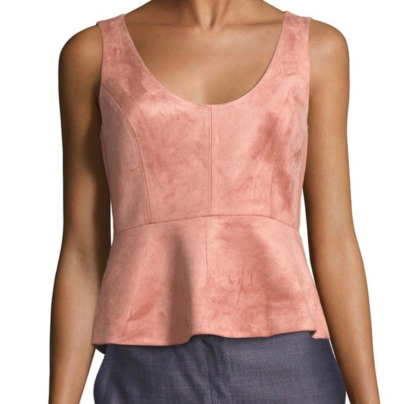 BCBG Faux Suede Peplum top - Picture 1 of 4